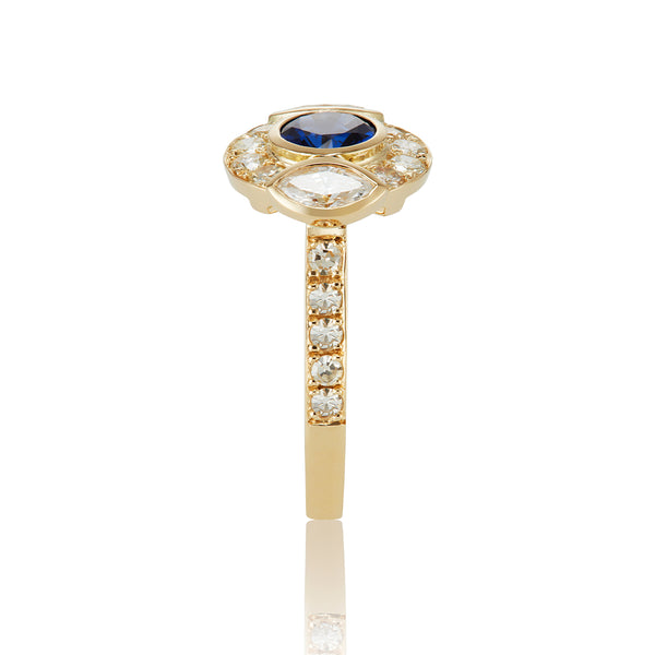 Sapphire Target Engagement Ring