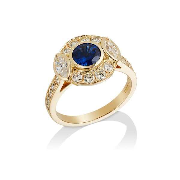 Sapphire Target Engagement Ring